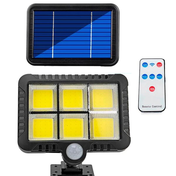 Lámpara solar de pared LED exterior regulable con mando a distancia