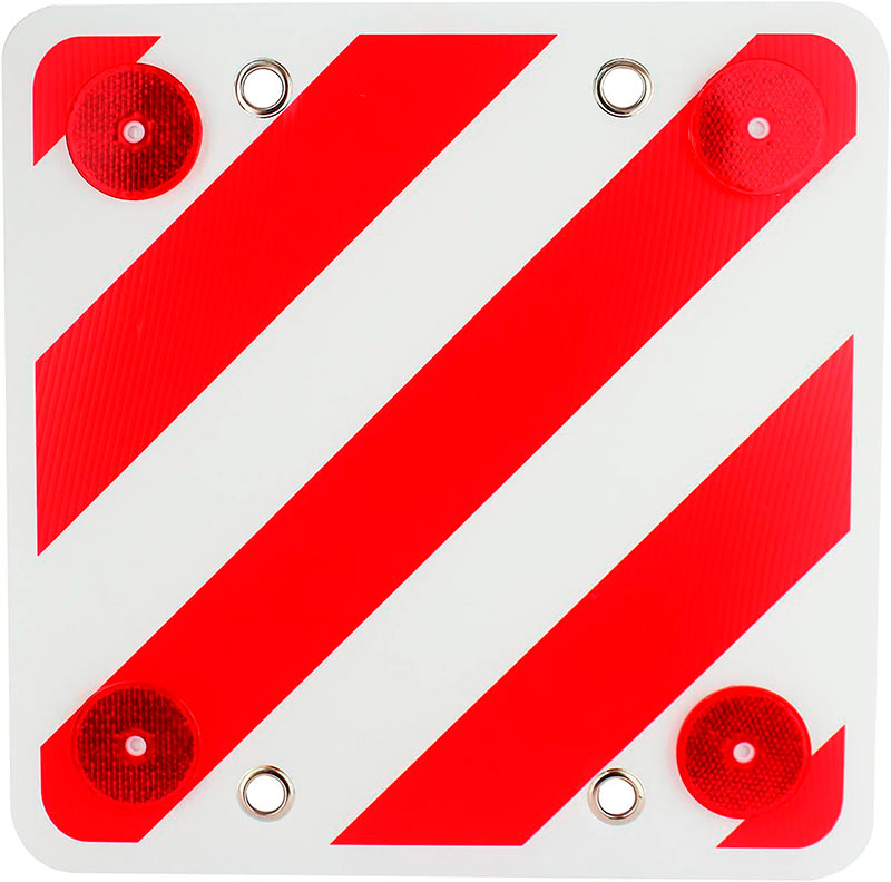 Panel Trasero Reflectante para señalización de cargas que exceden el límite del vehículo 40 x 40 cm Panel Trasero Reflectante para señalización de cargas que exceden el límite del vehículo 40 x 40 cm